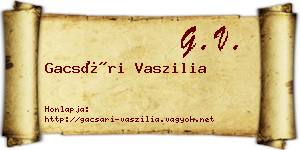 Gacsári Vaszilia névjegykártya